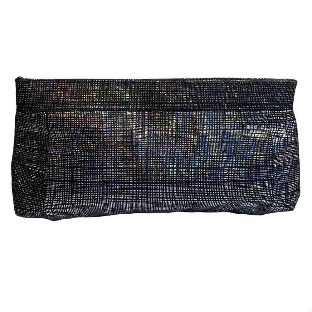 Sparkly black clutch handbag